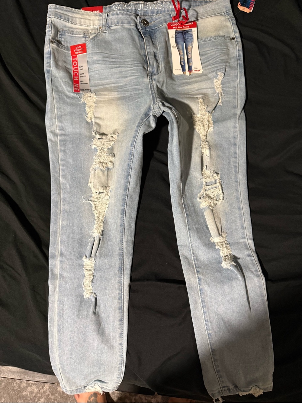 GOGO Light Blue Distressed Skinny Jeans